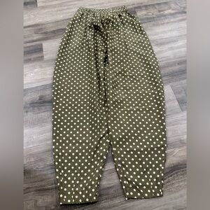 Vintage Compagnie Internationate ExpresExpress 100% Silk Polka Dot Barrel Pants